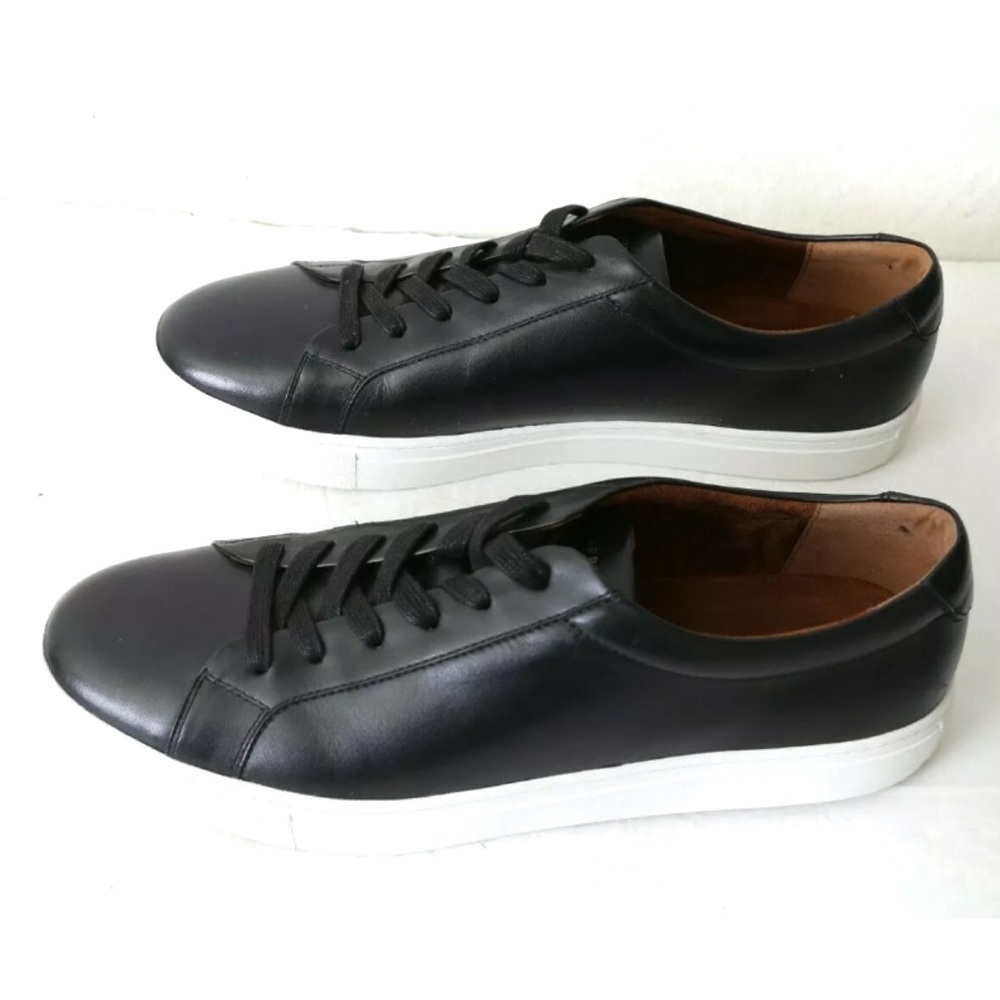 New Republic Kurt Black Leather Lace Up Sneakers
